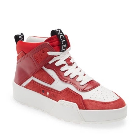 Moncler Promyx Space High Top Sneakers in Red/White Men’s Size 9 - Picture 1 of 1